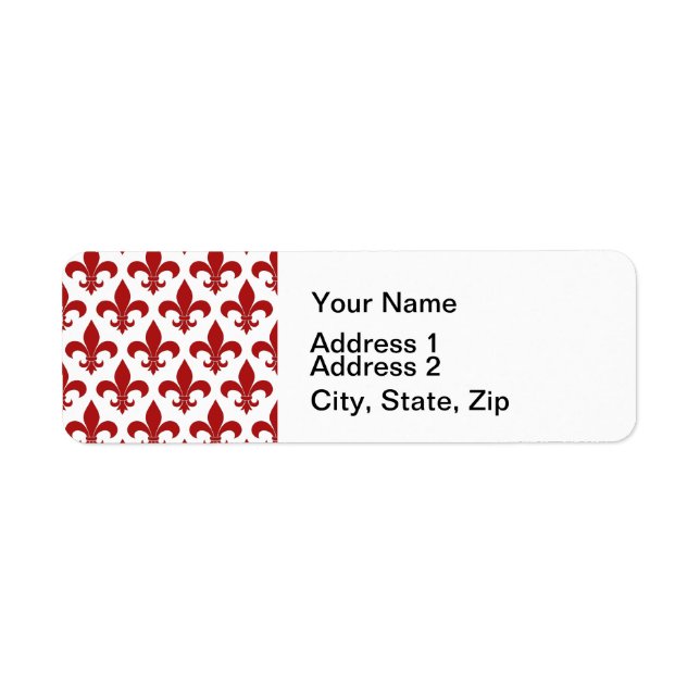 French Fleur de lis Pattern Classic Return Address Label (Front)