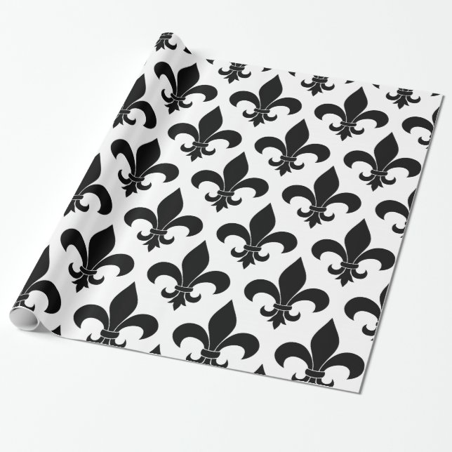 French Fleur de lis Pattern Classic Wrapping Paper (Unrolled)
