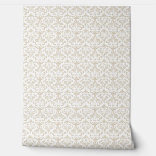French Fleur de Lis Pattern Elegant Vintage Beige Wallpaper