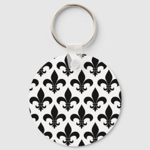 French Fleur de lis Pattern Key Ring