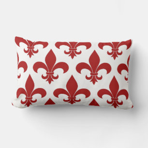 French Fleur de lis Pattern Lumbar Cushion