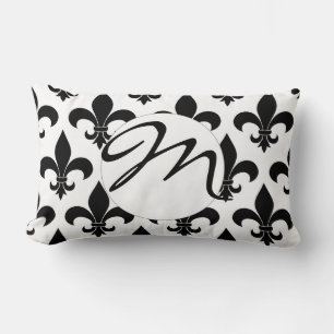 French Fleur de lis Pattern  Lumbar Cushion