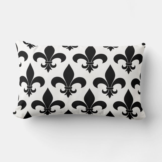 French Fleur de lis Pattern Lumbar Cushion (Front)