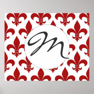 French fleur de lis pattern Parisian Poster