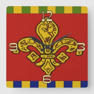 French Fleur De Lis Square Wall Clock