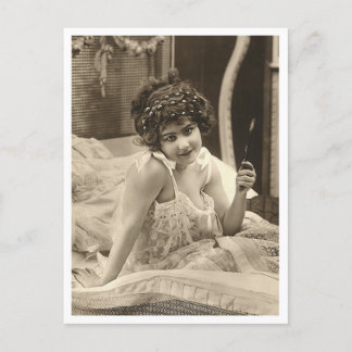 French Flirt  - Vintage Pinup Postcard