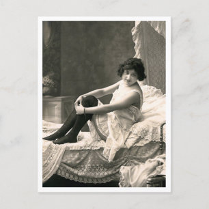French Flirt  - Vintage Pinup Postcard