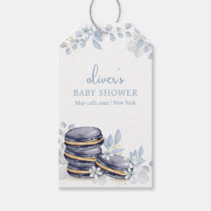 French Floral Bonjour Bébé Macaron Baby Shower Gift Tags