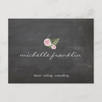 FRENCH FLORAL BOUQUET on CHALKBOARD Postcard