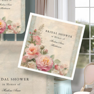 French Floral Elegant Bridal Shower Tea Vintage Napkin