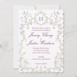 French Floral Garden  Invitation