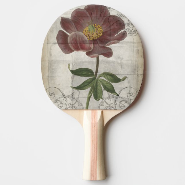 French Floral I Ping Pong Paddle (Front)