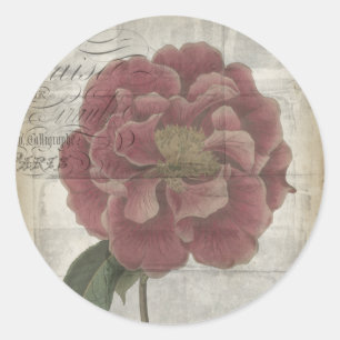 French Floral III Classic Round Sticker