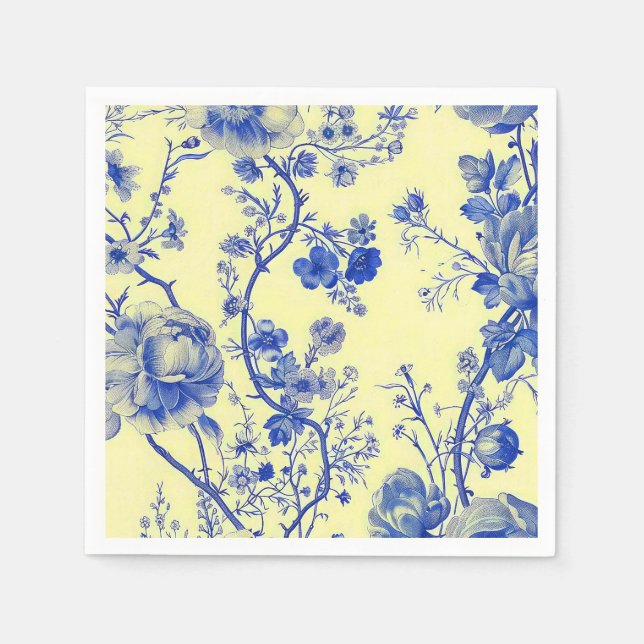 French Floral Paper  Napkin (Front)