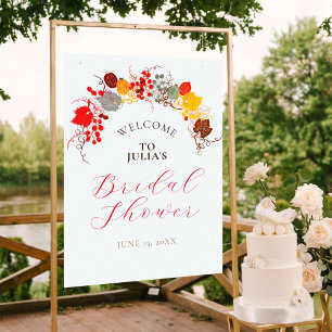 French Florals Sweet Berry Grapes Bridal Shower Poster