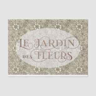 French Flower Garden Oval William Morris Pattern   Tissue Paper