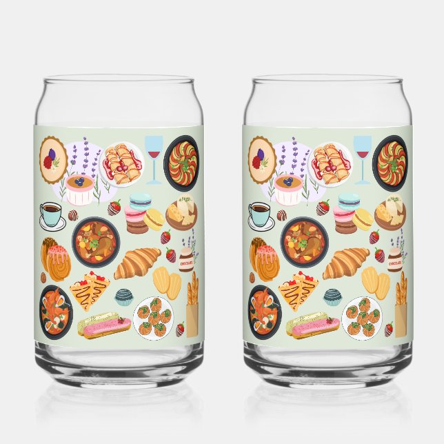  French Food Can Glass (Front)