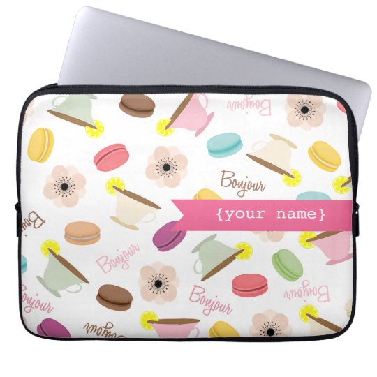 French Food Themed Personalised Electronics Bag