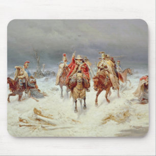 French Forces Crossing the River Berezina Mouse Pad