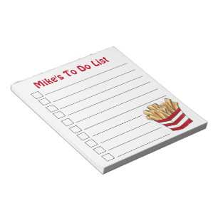 French Fried Potatoes Chips Fries Fry Fast Food Notepad