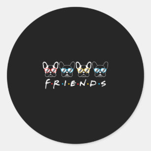 French Friends Bulldog Lover Gift  Classic Round Sticker