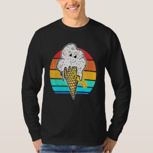 French Fries And Ice Cream With Vintage Sunset T-Shirt