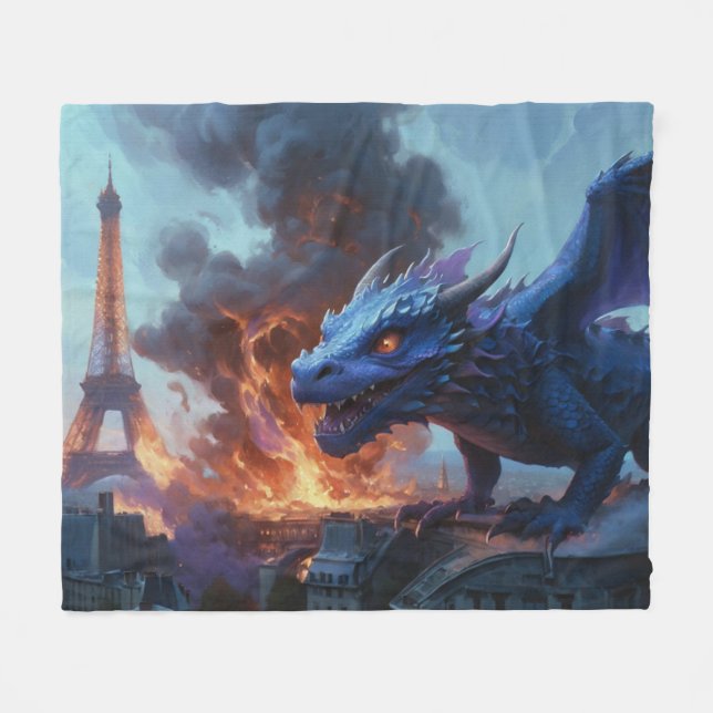 French Fries, Anyone? Dragon Art Fleece Blanket (Front (Horizontal))