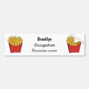 French fries cartoon illustration bumper sticker
