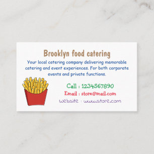 French fries cartoon illustration business card
