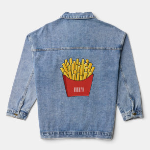 French fries cartoon illustration denim jacket