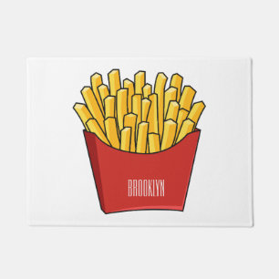 French fries cartoon illustration doormat