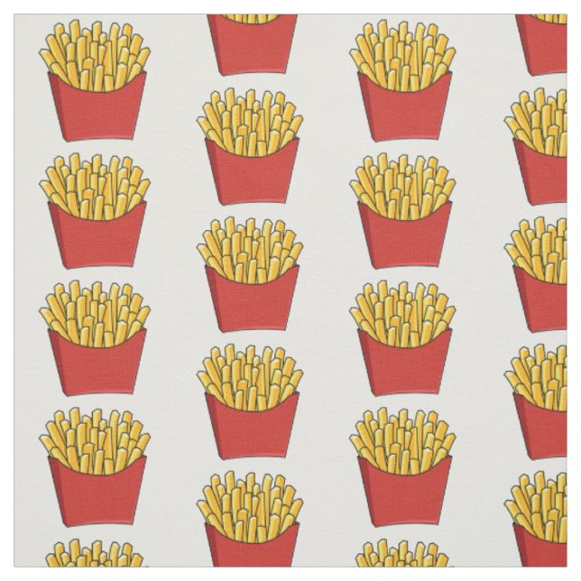 French fries cartoon illustration fabric (Swatch)