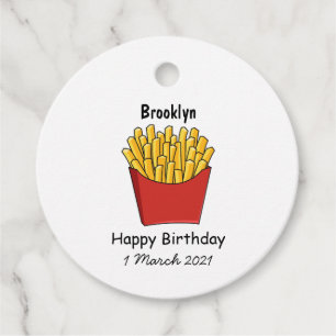 French fries cartoon illustration favour tags