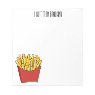 French fries cartoon illustration notepad