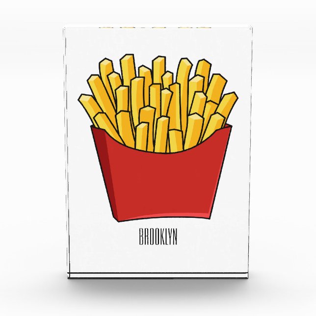 French fries cartoon illustration photo block (Front)