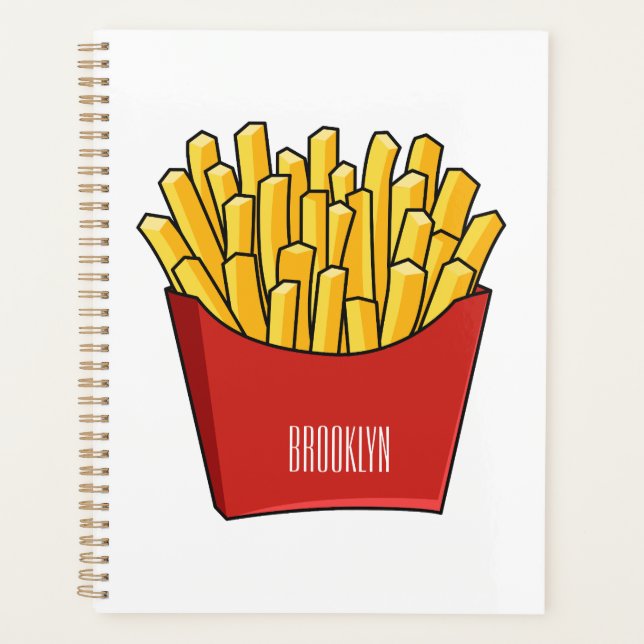 French fries cartoon illustration planner (Front)