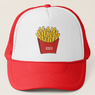 French fries cartoon illustration trucker hat