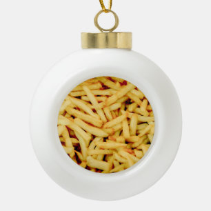 French Fries Ceramic Ball Christmas Ornament