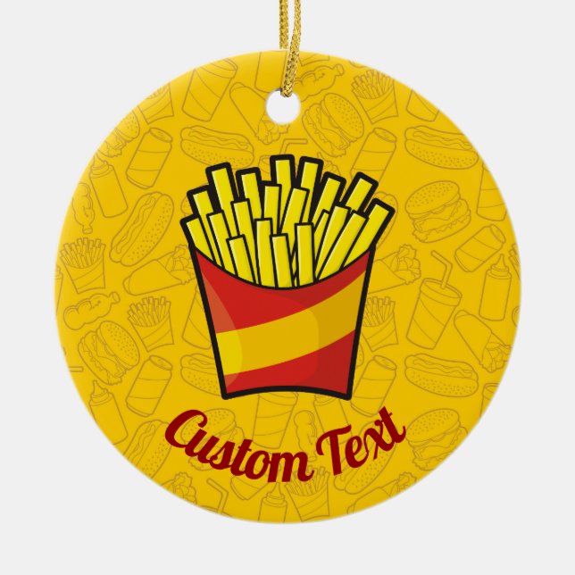 French Fries Ceramic Ornament (Front)