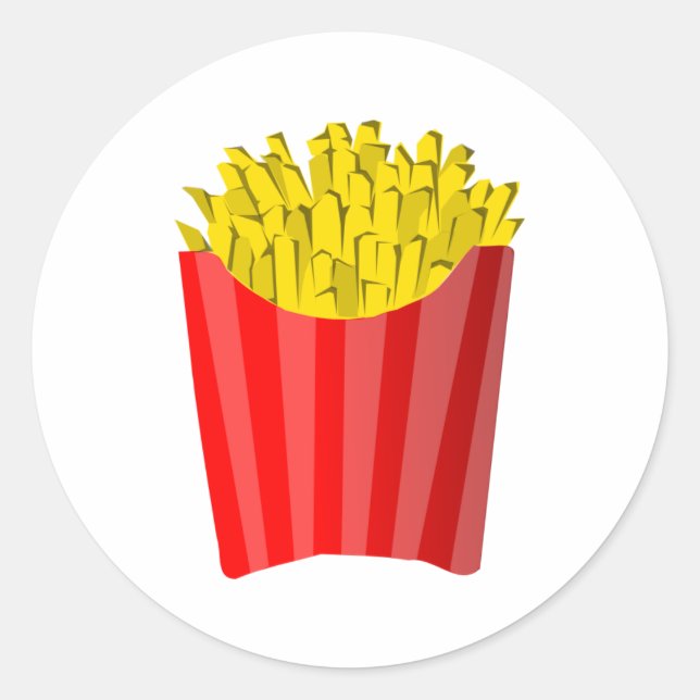 French Fries! Classic Round Sticker (Front)