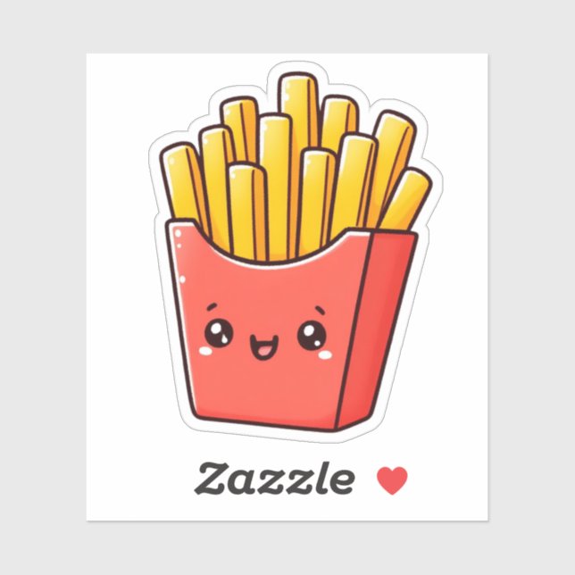 French Fries Custom-Cut Vinyl Stickers (Sheet)