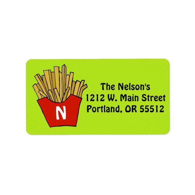 French fries custom labels (Front)