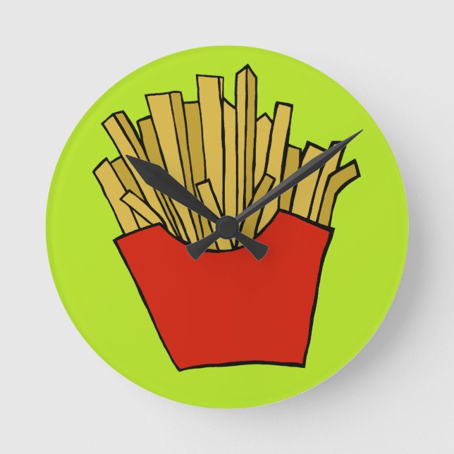 French fries design round clock (Front)