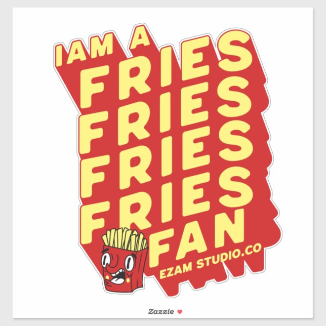 "French Fries Fan - Fun and Playful Design" (Sheet)