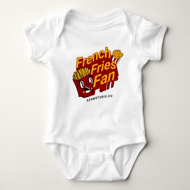 "French Fries Fan - Fun and Playful Design" Baby Bodysuit (Front)