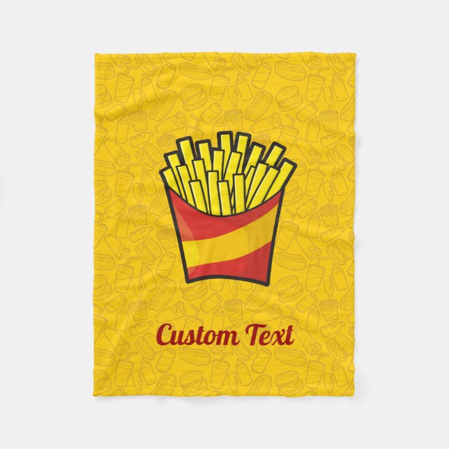 French Fries Fleece Blanket (Front)