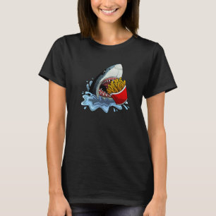 French Fries  For Kid Men Women Shark  Foodie T-Shirt