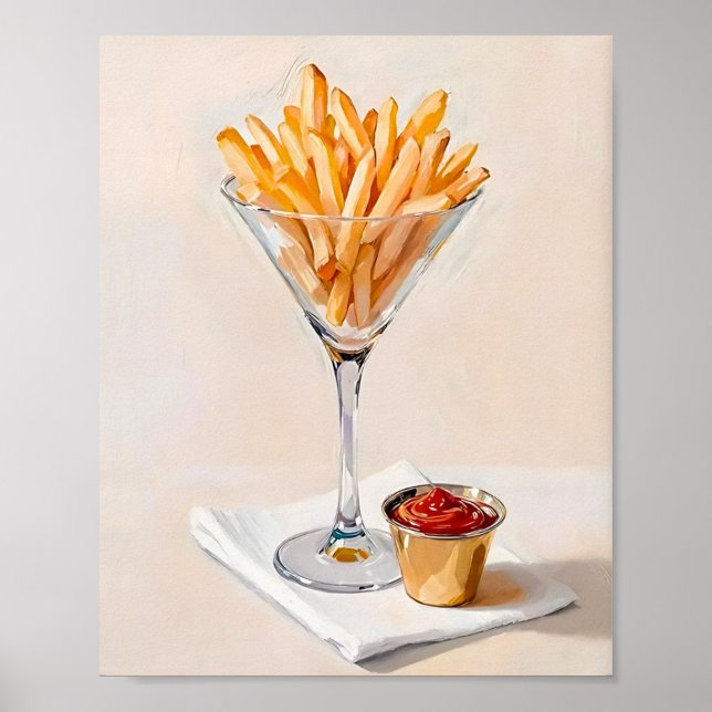 French Fries in Martini Glass Poster (Front)
