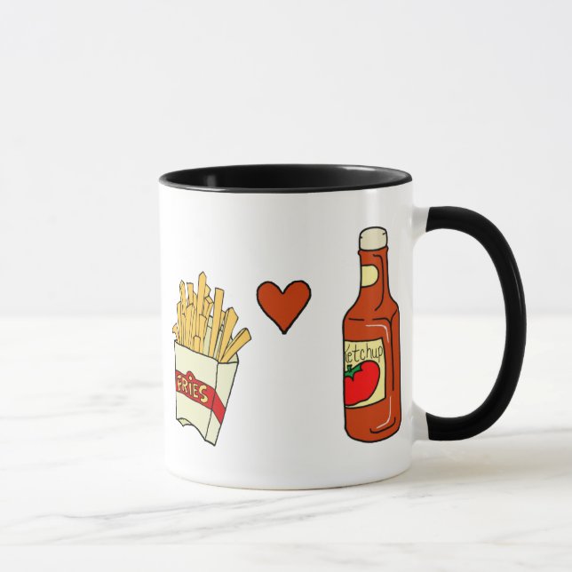 French Fries Love Ketchup Mug (Right)