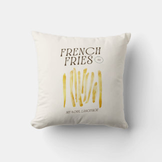 French Fries Lover Funny Throw Pillow